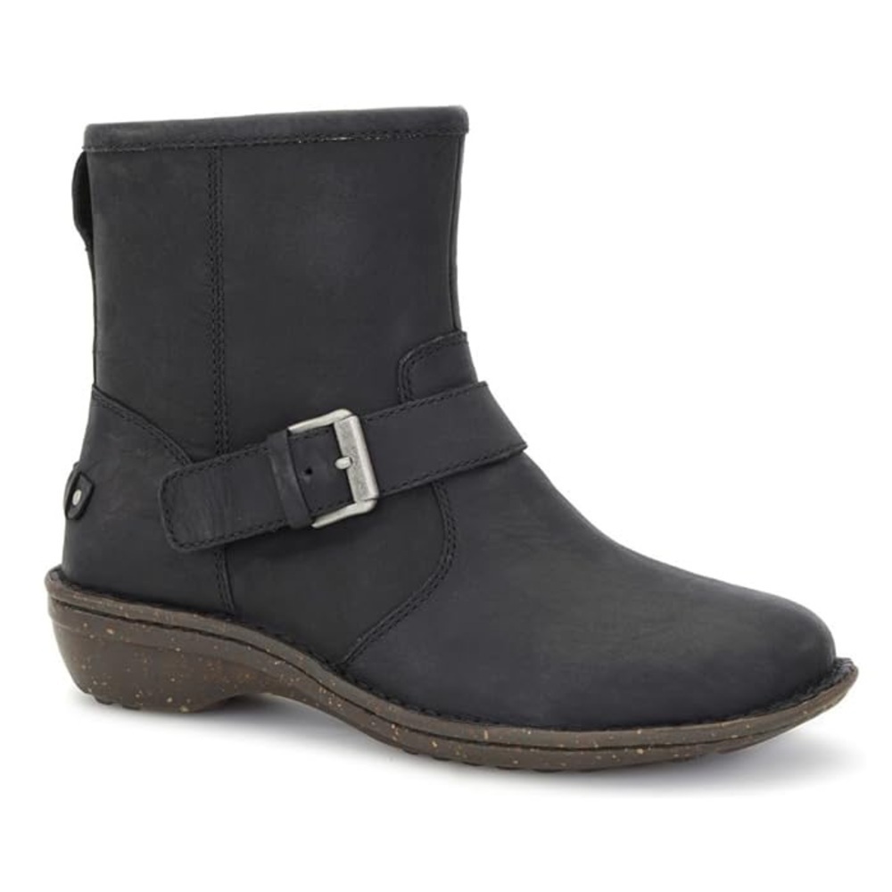 UGG Women’s BRYCE Black Leather Shearling Lined Boots Size 8